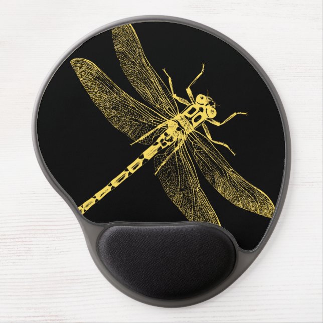 Vintage Dragonfly Illustration II Gel Mouse Pad (Front)