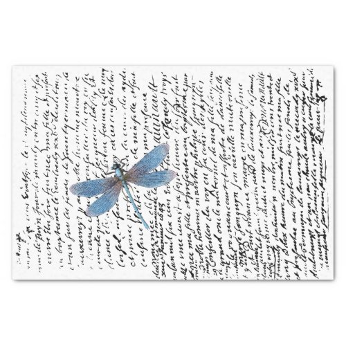 Vintage Dragonfly letter decoupage Tissue Paper