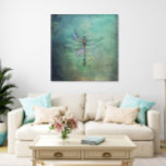 Vintage Dragonfly Mixed Media Canvas Wall Art<br><div class="desc">If you love a touch of vintage,  you'll love this original print titled "Dreamkeeper". 
Featuring a gorgeous dragonfly design with vintage flowers and a teal colored background.</div>