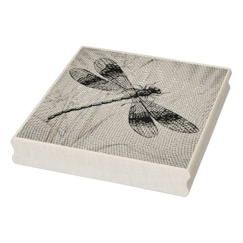 Vintage Dragonfly No 2 and Grass Watercolor Art Rubber Stamp