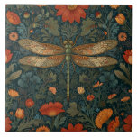 Vintage dragonfly orange floral greenery boho chic ceramic tile<br><div class="desc">Immerse yourself in the enchanting allure of this elegant boho bohemian dragonfly artwork, where nature's elegance meets timeless artistry. Set against a lush floral backdrop, this exquisite piece captures the serene beauty of a vintage garden, rich with intricate details of apricot floral and elegant greenery. The dragonfly, adorned with delicate,...</div>