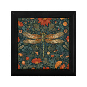 Vintage dragonfly orange floral greenery boho chic gift box