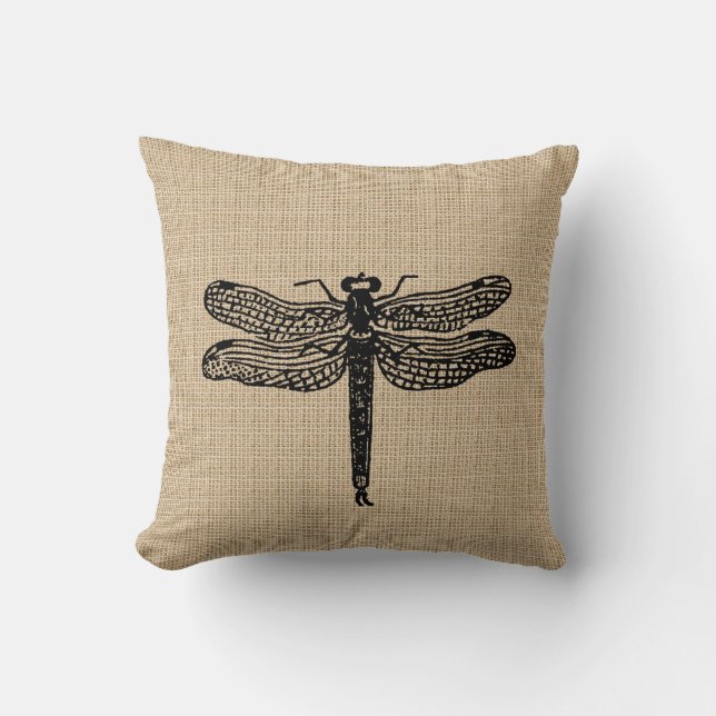 Vintage Dragonfly Pillow (Front)