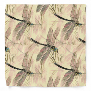 Vintage Dragonfly Print  Bandana