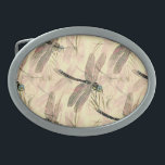 Vintage Dragonfly Print  Belt Buckle<br><div class="desc">Unique look in sepia tones with a dragon fly</div>