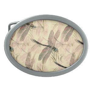 Vintage Dragonfly Print Belt Buckle