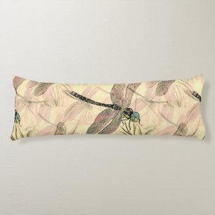 Vintage Dragonfly Print  Body Pillow