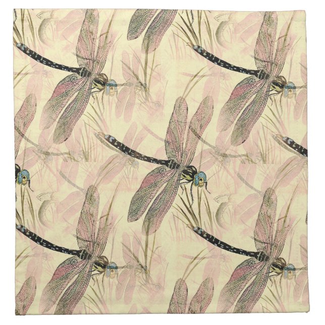 Vintage Dragonfly Print  Cloth Napkin (Front)