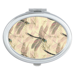 Vintage Dragonfly Print  Compact Mirror