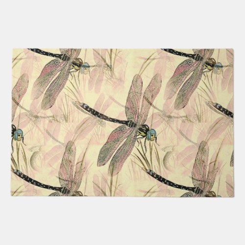 Vintage Dragonfly Print  Doormat