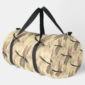 Vintage Dragonfly Print  Duffle Bag