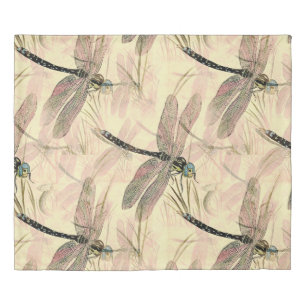 Vintage Dragonfly Print  Duvet Cover