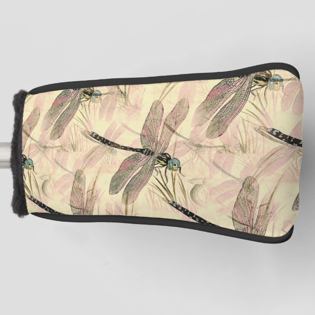 Vintage Dragonfly Print  Golf Head Cover (Front)