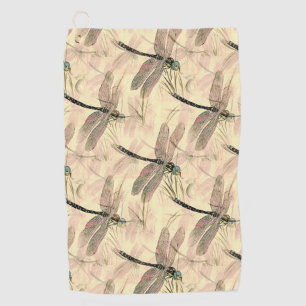 Vintage Dragonfly Print Golf Towel