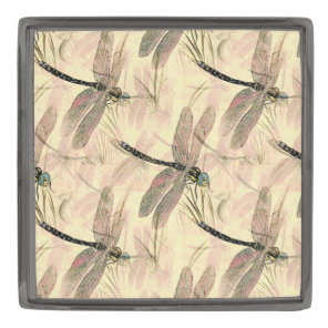 Vintage Dragonfly Print  Gunmetal Finish Lapel Pin