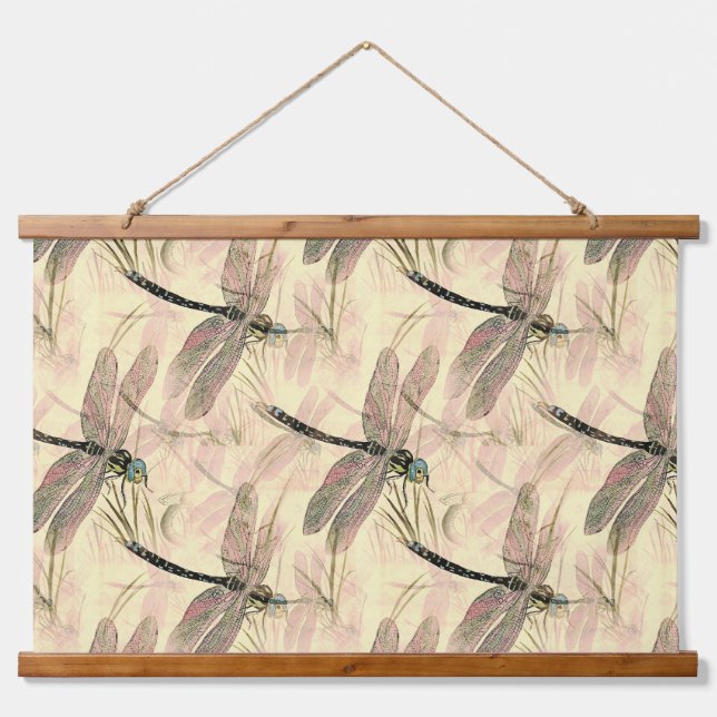 Vintage Dragonfly Print  Hanging Tapestry (Front)