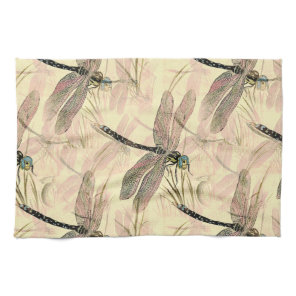 Vintage Dragonfly Print  Kitchen Towel