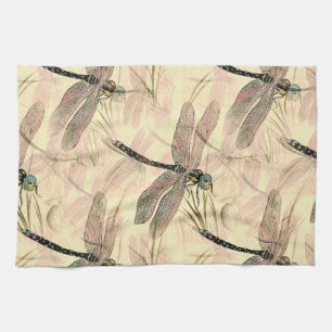 Vintage Dragonfly Print  Kitchen Towel