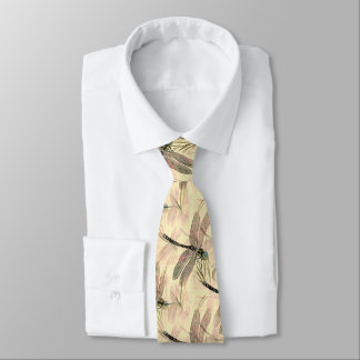 Vintage Dragonfly Print Neck Tie