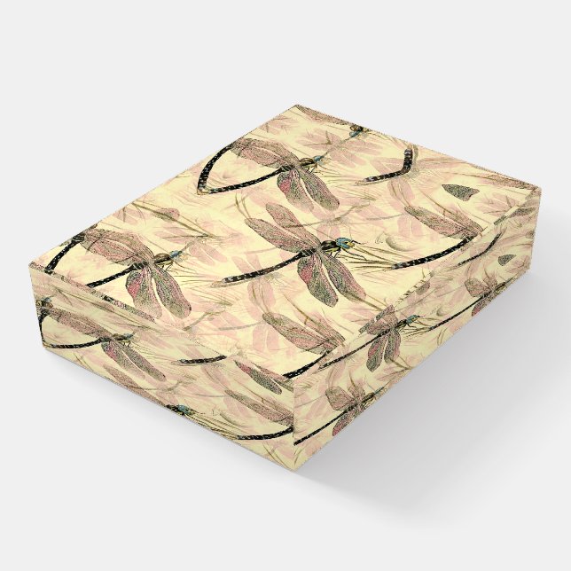 Vintage Dragonfly Print  Paperweight (Angled)