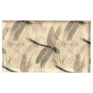 Vintage Dragonfly Print Place Card Holder