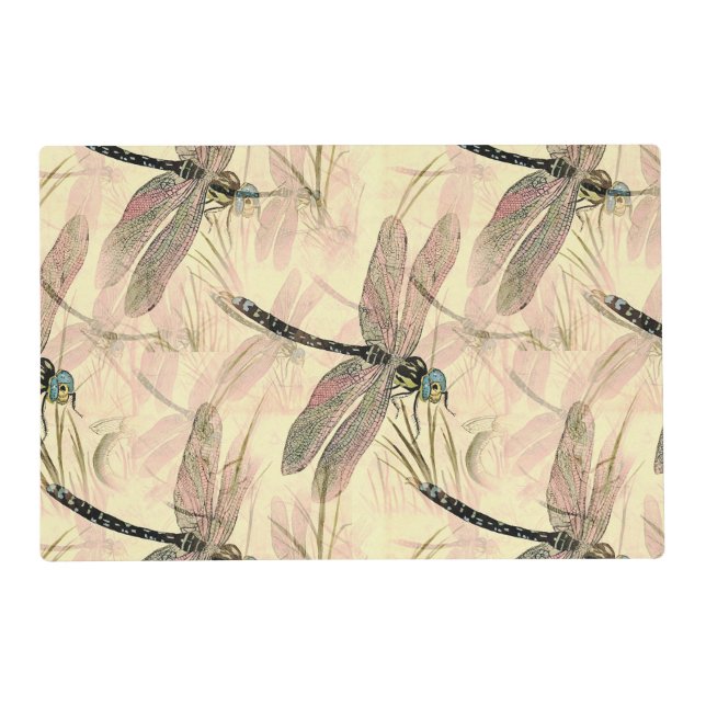 Vintage Dragonfly Print  Placemat (Front)