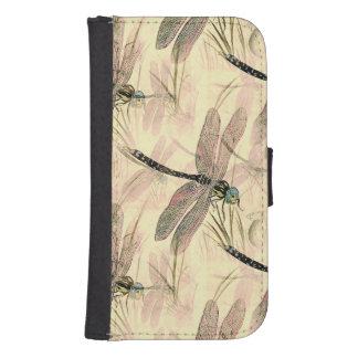 Vintage Dragonfly Print  Galaxy S4 Wallet Case