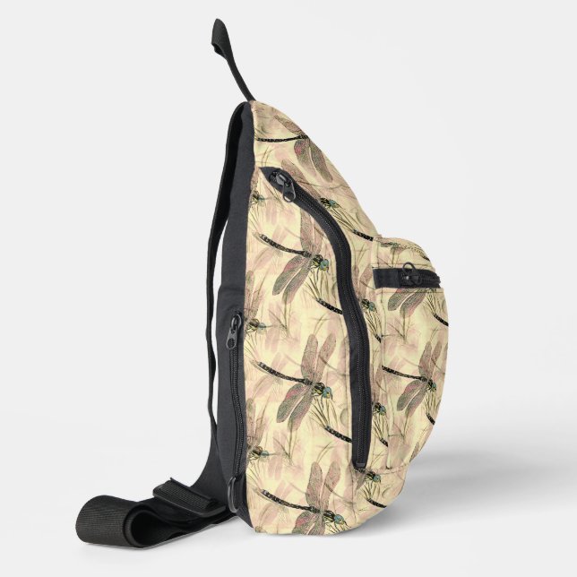 Vintage Dragonfly Print  Sling Bag (Left)