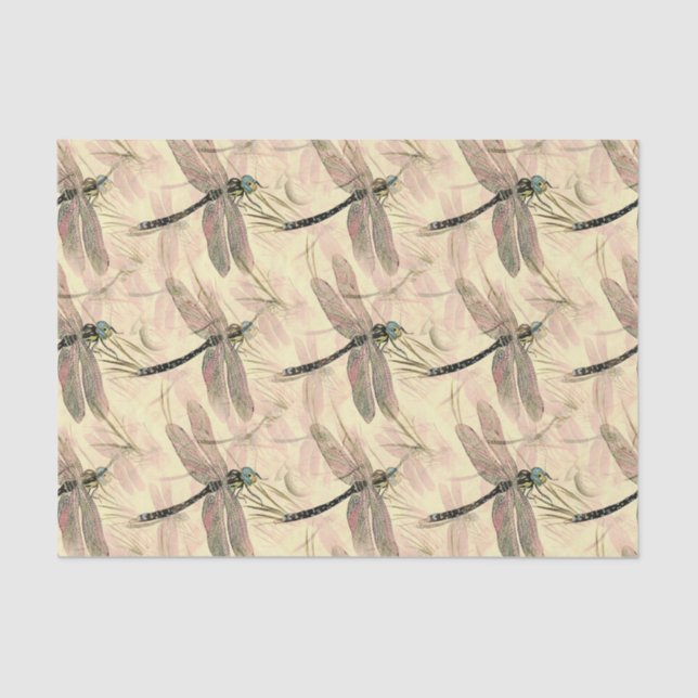 Vintage Dragonfly Print  Tissue Paper (Front)
