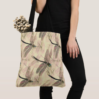 Vintage Dragonfly Print  Tote Bag