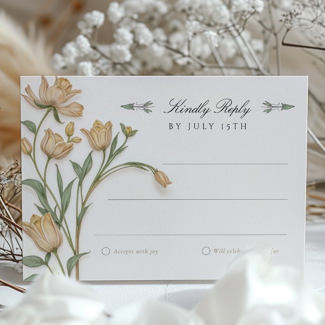 Vintage Dragonfly RSVP Card Wedding (Creator Uploaded)