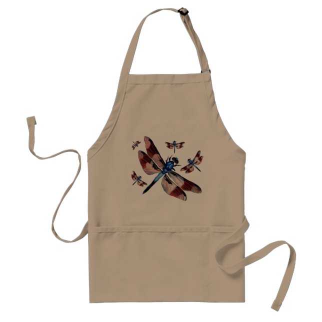 Vintage Dragonfly Swarm Adult Apron (Front)