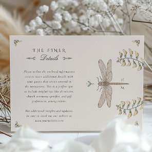 Vintage Dragonfly Wedding Information Card