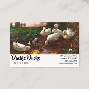 Vintage Drake Ducks And Ducklings Farm Animals Business Card