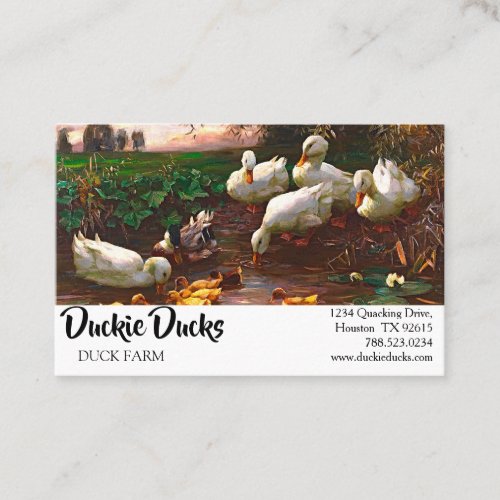 Vintage Drake Ducks And Ducklings Farm Animals Business Card