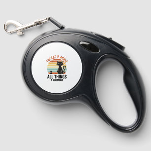 Vintage Dramatic Cat Humor Shirt Design_1 Retractable Pet Leash