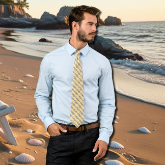 Vintage drawibg lobster pattern neck tie