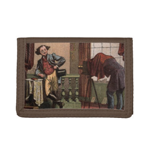 Vintage Drawing: Antique Photographer Trifold Wallet