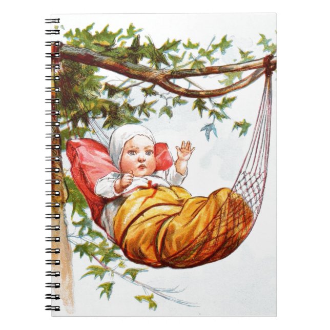 Vintage Drawing: Baby in a Hammock Notebook (Front)