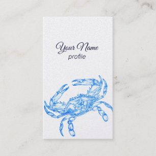 Vintage drawing - blue crab - Business Card