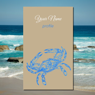 Vintage drawing - blue  crab no2   - Business Card