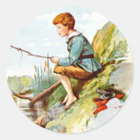 Vintage Boy Fishing 