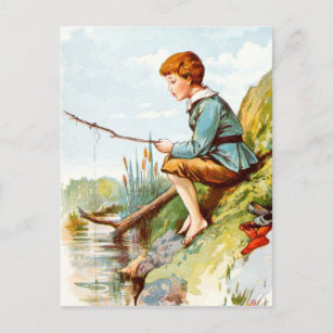 Best Vintage Drawing Of Boy Fishing Gift Ideas