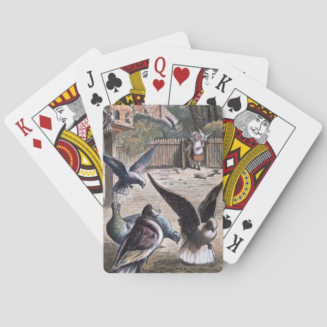 Vintage Drawing: Carrier Pidgeons Poker Cards (Back)