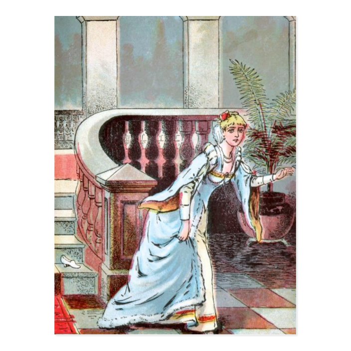 Vintage Drawing Cinderella And The Glass Slipper Postcard Zazzle