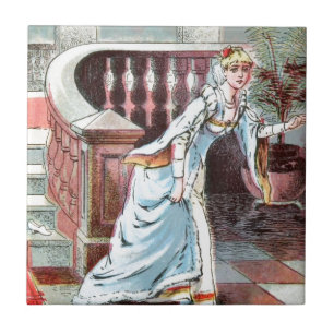 Vintage Drawing: Cinderella and the Glass Slipper Tile