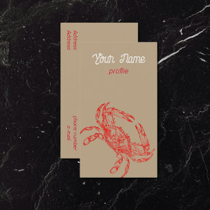 Vintage drawing - crab - Business Card