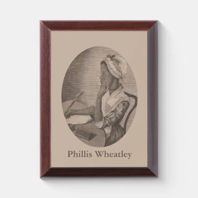 Vintage Drawing of Poet Phillis Wheatley Award Plaque Zazzle