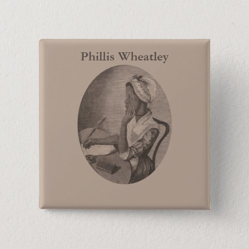 Vintage Drawing of Poet Phillis Wheatley Button