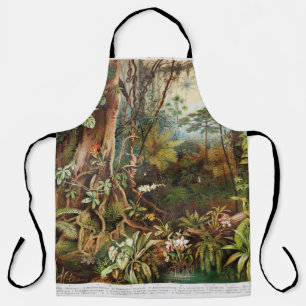 Vintage drawing of tropical forest plants from the apron